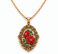 Collier Camélia Écarlate – Pendentif Floral Vintage